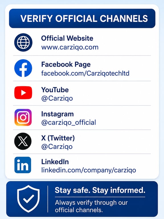 Carziqo Issues Public Advisory on Official Channels and Fake Online Groups in the Philippines
