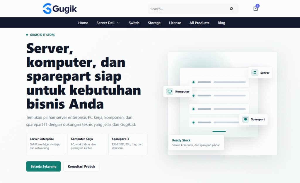 Gugik.id Menjadi Mitra Terpercaya Pengadaan Sparepart IT dan Server di Indonesia