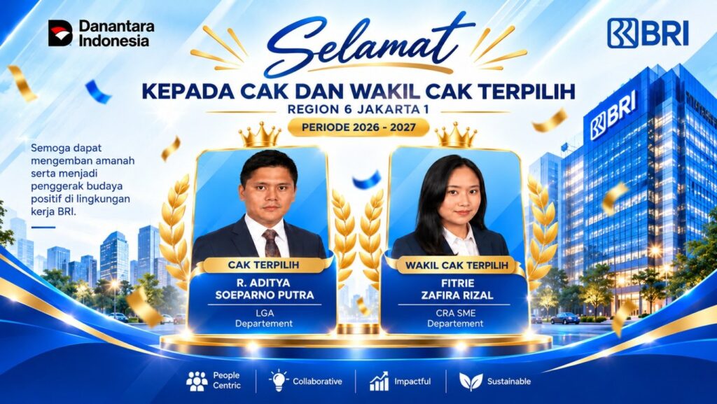 R. Aditya Soeparno Putra Terpilih sebagai Change Agent Koordinator BRI Region 6 Periode 2026–2027