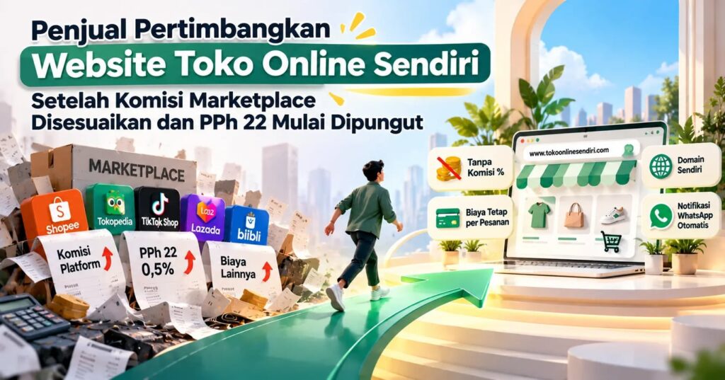 Penjual Pertimbangkan Website Toko Online Sendiri Setelah Komisi Marketplace Disesuaikan dan PPh 22 Mulai Dipungut