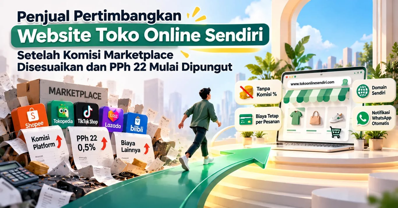 Penjual Pertimbangkan Website Toko Online Sendiri Setelah Komisi Marketplace Disesuaikan dan PPh 22 Mulai Dipungut