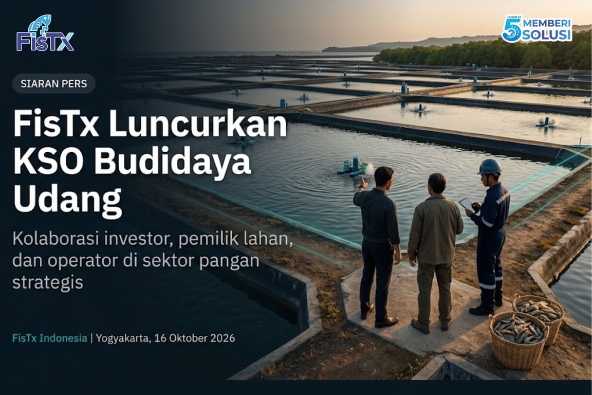 FisTx Indonesia Luncurkan KSO Budidaya Udang, Pertemukan Investor, Pemilik Lahan, dan Operator Berpengalaman di Sektor Pangan Strategis