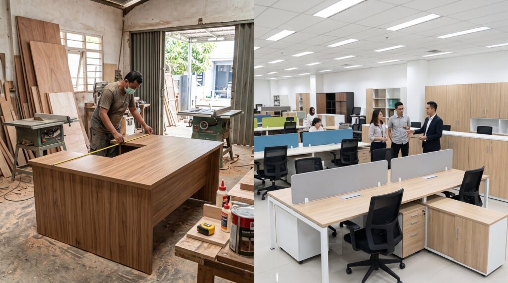 Furniture Kantor Custom atau Beli Jadi, Mana yang Masuk Akal?