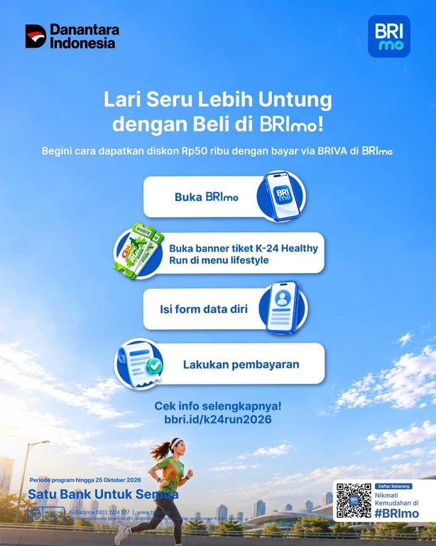 Dukung Gaya Hidup Aktif, BRI Region 11 Yogyakarta Hadirkan Promo Tiket K24 Run 2026 melalui BRImo